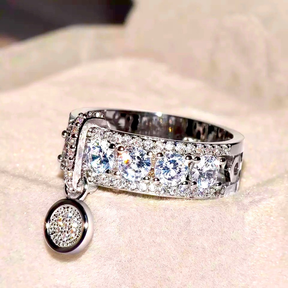 Vintage Silver Wedding Rings For Women Fashion Jewelry * Luxury Engagement Ring